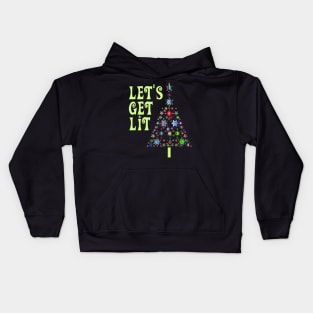 Let's Get Lit Funny Christmas Kids Hoodie